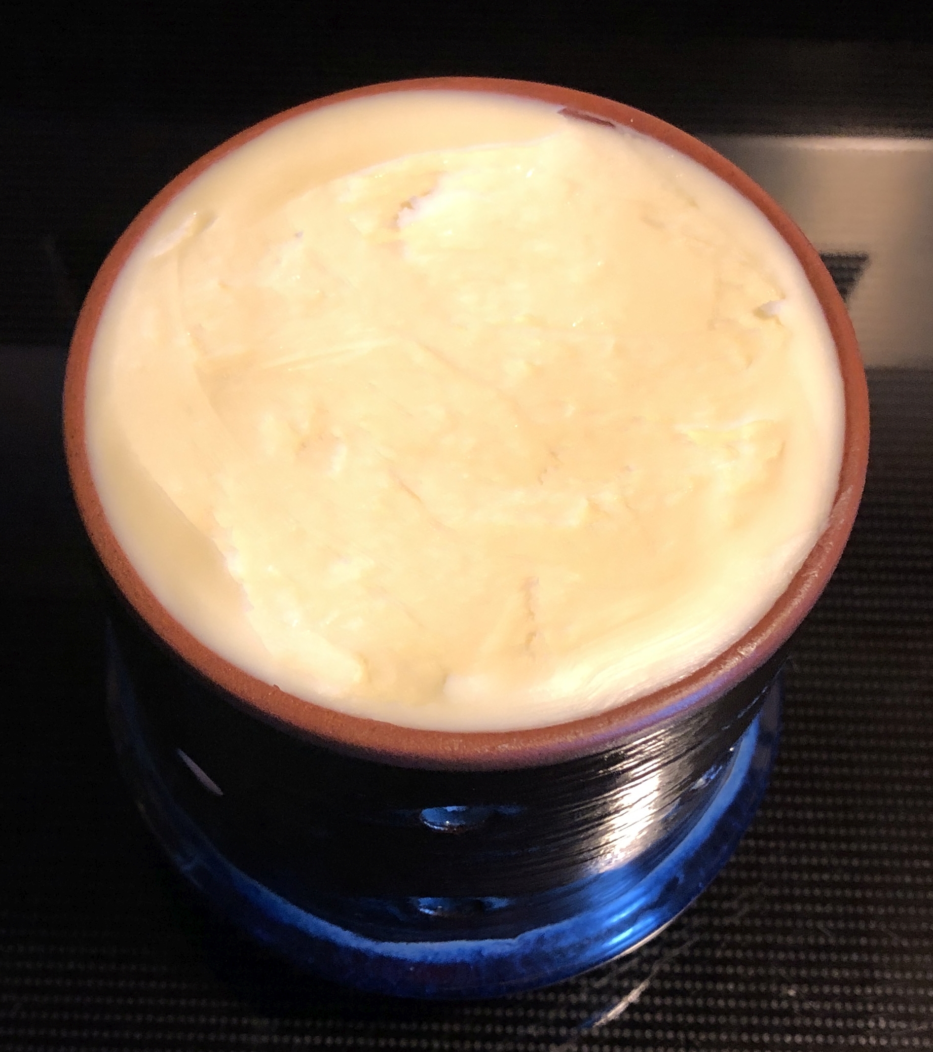 French Butter Keeper. Lid stem with holes style